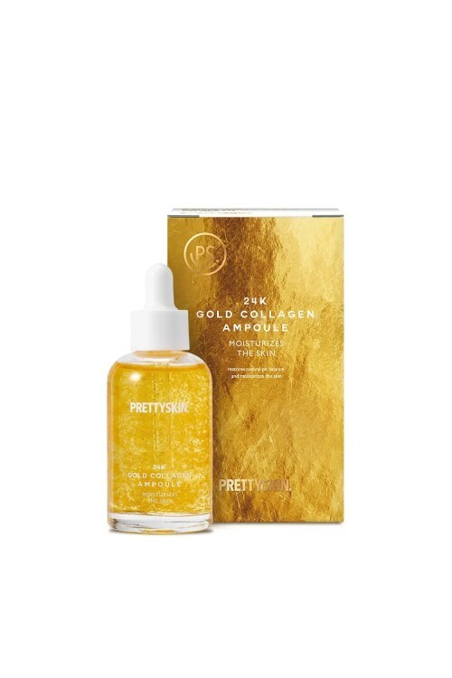 PS PRETTYSKIN 24K Gold Collagen Ampoule 50 ml | Altın ve Kolajen İçerikli Sıkılaştırıcı Yüz Serumu
