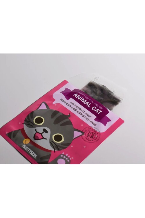 PS PRETTYSKIN Animal Cat Anti-Wrinkle Mask 25 gr | Kırışıklık Karşıtı Nemlendirici Kağıt Yüz Maskesi 4lü Set