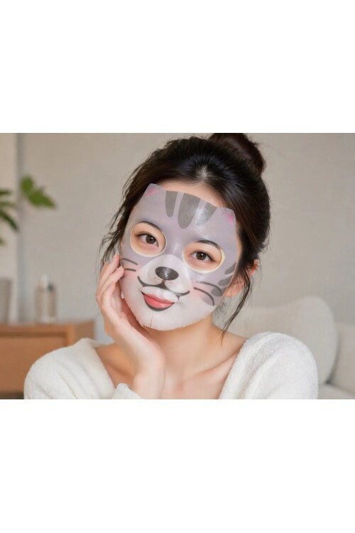 PS PRETTYSKIN Animal Tiger Aqua Mask & Animal Cat Anti-Wrinkle Mask 6lı Set 25g