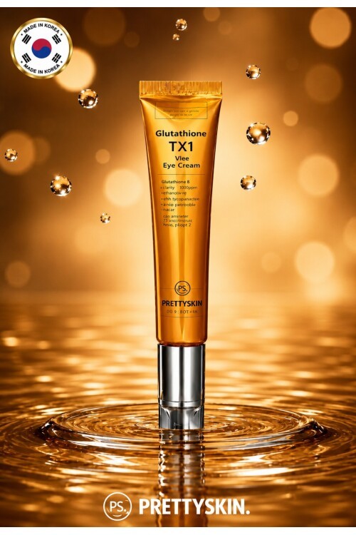 PS PRETTYSKIN Glutathione TX1 Vita Eye Cream 20 g | Soğutucu Titreşimli Aplikatör Aydınlatıcı ve Kırışıklık Karşıtı Göz Çevresi Kremi