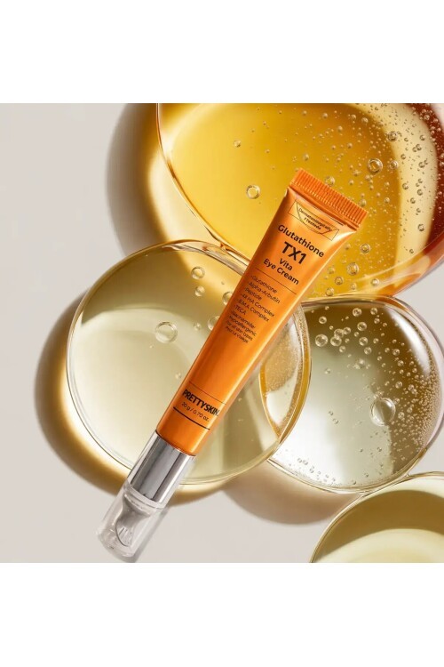 PS PRETTYSKIN Glutathione TX1 Vita Eye Cream 20 g | Soğutucu Titreşimli Aplikatör Aydınlatıcı ve Kırışıklık Karşıtı Göz Çevresi Kremi