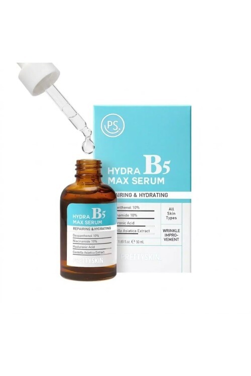 PS PRETTYSKIN Hydra B5 Max Serum 50 ml | Niacinamide %10 & Panthenol %10 Nemlendirici Leke Karşıtı Yüz Serumu