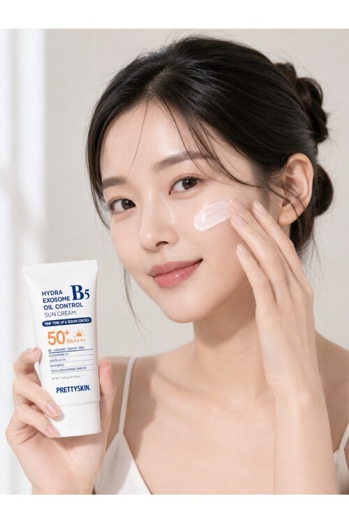 PS PRETTYSKIN Hydra Exosome B5 Oil Control Sun Cream SPF50+ PA++++ 50 ml | Karma Ciltler İçin Sebum Dengeleyici Güneş Kremi