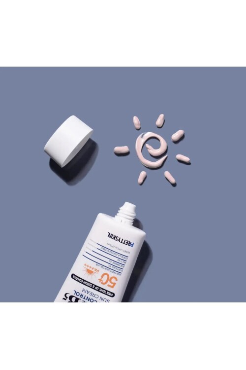 PS PRETTYSKIN Hydra Exosome B5 Oil Control Sun Cream SPF50+ PA++++ 50 ml | Karma Ciltler İçin Sebum Dengeleyici Güneş Kremi