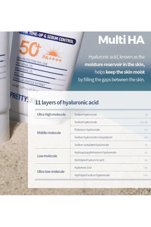 PS PRETTYSKIN Hydra Exosome B5 Oil Control Sun Cream SPF50+ PA++++ 50 ml | Karma Ciltler İçin Sebum Dengeleyici Güneş Kremi