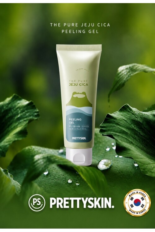 PS PRETTYSKIN Jeju Cica Peeling Gel – Hassas ve Yağlı Ciltler İçin Yatıştırıcı Peeling 150ml