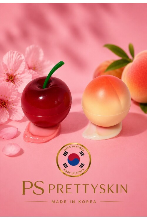 PS PRETTYSKIN Peach Lip Balm  & Cherry Lip Balm 9g