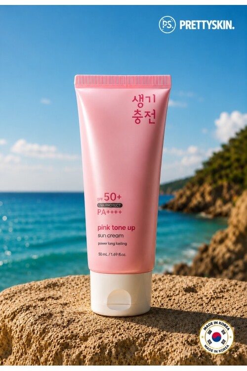 PS PRETTYSKIN Pink Tone Up Sun Cream SPF50+ PA++++ Kore Güneş Kremi Cilt Tonu Eşitleyici Aydınlatıcı 50 ml