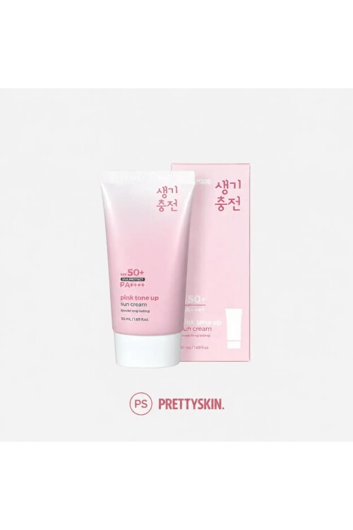 PS PRETTYSKIN Pink Tone Up Sun Cream SPF50+ PA++++ Kore Güneş Kremi Cilt Tonu Eşitleyici Aydınlatıcı 50 ml