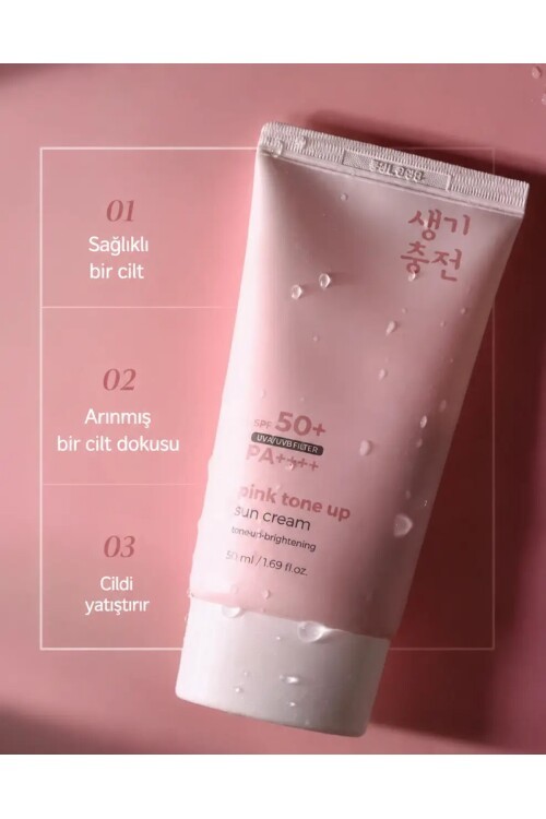 PS PRETTYSKIN Pink Tone Up Sun Cream SPF50+ PA++++ Kore Güneş Kremi Cilt Tonu Eşitleyici Aydınlatıcı 50 ml