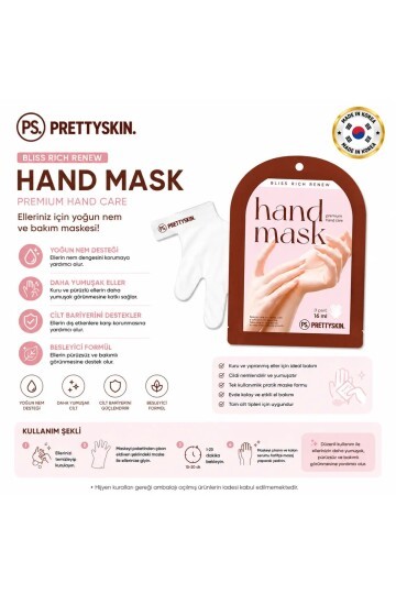 PS PRETTYSKIN Bliss Rich Renew Hand Mask 16 ml | Nemlendirici El Bakım Maskesi 3lü Set