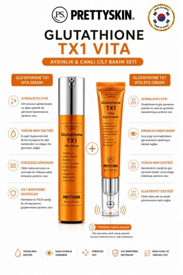 PS PRETTYSKIN Glutathione TX1 Vita Eye Cream & Glutathione TX1 Vita Serum