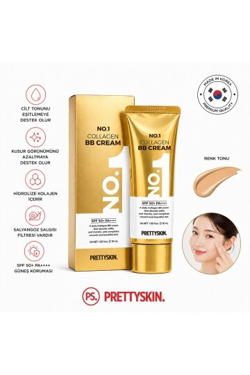 PS PRETTYSKIN No.1 Collagen BB Cream SPF50+ PA++++ 50 ml Kolajen İçerikli Nemlendirici Kapatıcı BB Krem