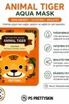 PS PRETTYSKIN Animal Tiger Aqua Mask 25gr | Nemlendirici Kaplan Desenli Kağıt Yüz Maskesi 4lü Set