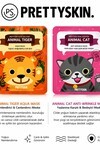 PS PRETTYSKIN Animal Tiger Aqua Mask & Animal Cat Anti-Wrinkle Mask 6lı Set 25g